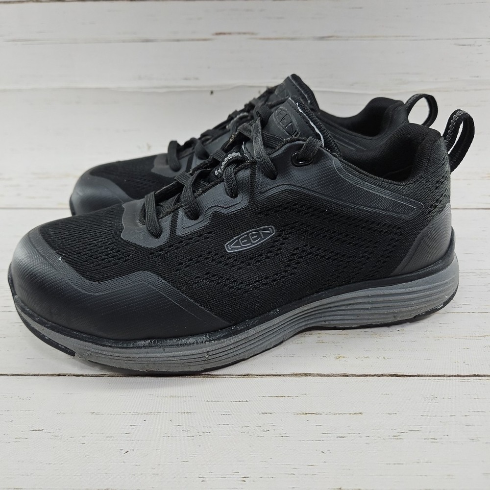 Keen Utility Low ASTM F2413-18 Womens 8W Black Steel Toe Work Hiking Shoes